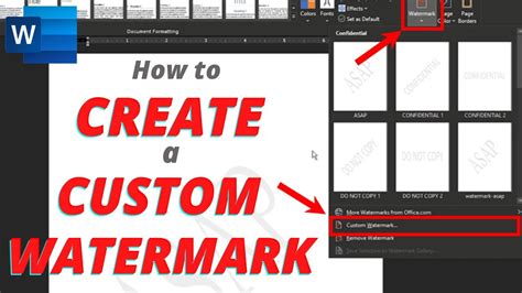 [HOW TO] Create a CUSTOM WATERMARK in WORD (Custom Images or Text ...