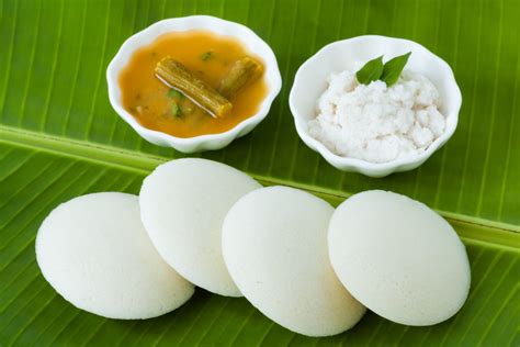 idli-sambar-on-banana-leaf - Shikara Indian Restaurant and Catering