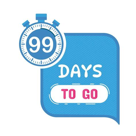 99 days to go countdown timer design clock icon 23913498 Vector Art at ...