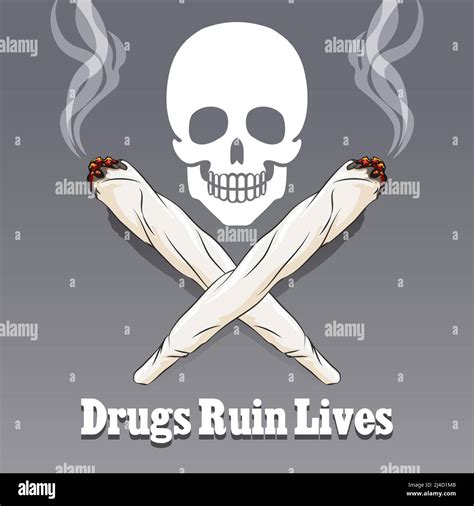 Vector anti drug poster. Danger narcotic and marijuana, warning ...