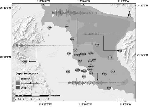 Shaded relief map of Las Vegas Basin, showing legacy recording sites ...