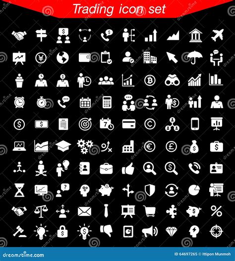 Trading icon set stock illustration. Illustration of save - 64697265