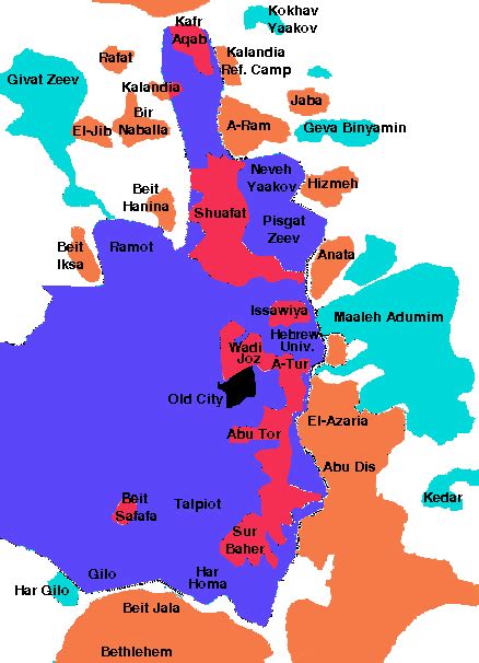 Map of the Proposed Division of Jerusalem | Jewish Virtual Library