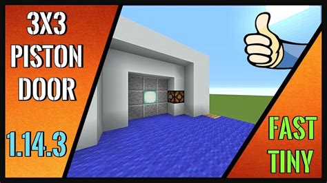 Minecraft Tutorial : 3x3 Piston door Fast & Tiny " 1.14 & Newer " - YouTube