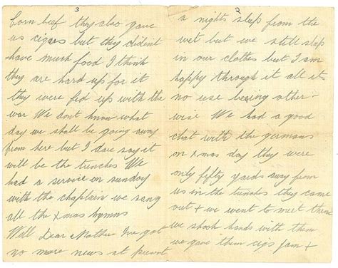 Soldier shared 'cigs, jam and corn beef' in 1914 Christmas truce, letters reveal