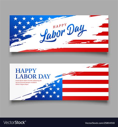 Happy labor day flag usa brush style Royalty Free Vector