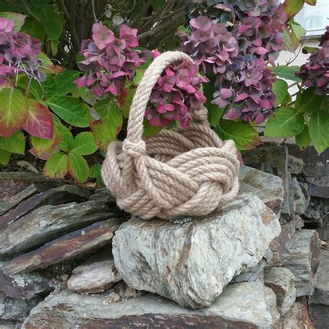 Rope Flower Girl Basket Rustic Wedding Nautical Jute Rope | Etsy