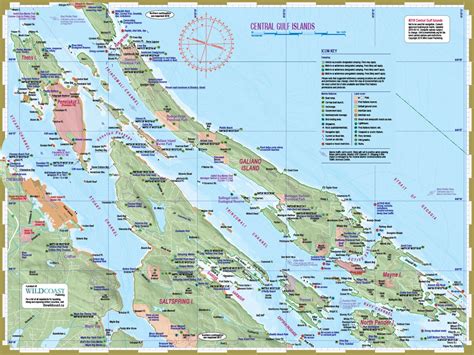 Central Gulf Islands map/chart for kayaking and boating – Wild Coast Publishing