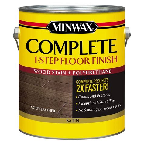 Minwax 1 gal. Complete 1-Step Floor Finish-Aged Leather Satin Interior Stain-672050000 - The ...