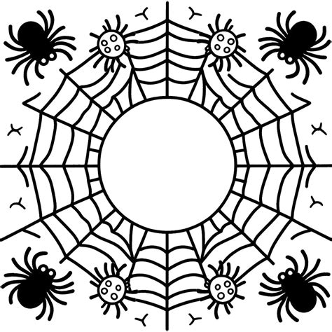 Easy Halloween Spider Web coloring page - Download, Print or Color Online for Free