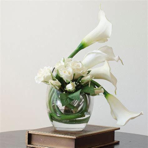 Real Touch Calla Lily Arrangement with White Ivory Calla Lily