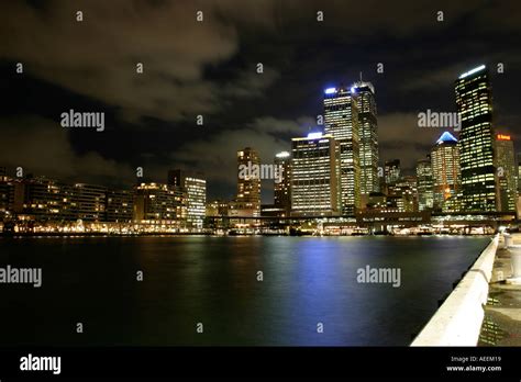 Circular Quay at Night Sydney Stock Photo - Alamy