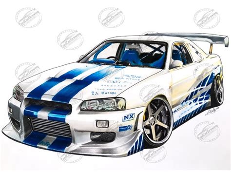 Nissan Skyline Fast And Furious Drawing