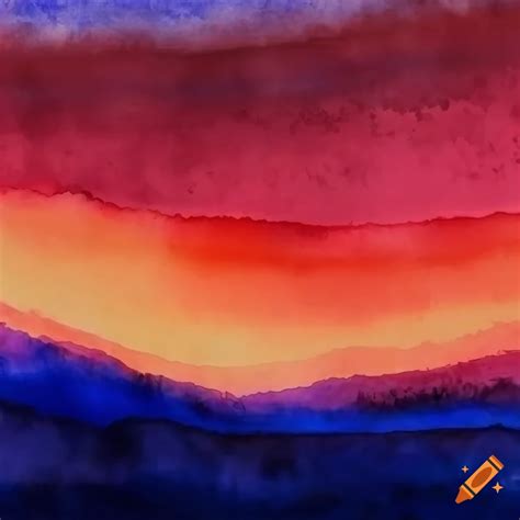 Watercolor abstract desert sunset