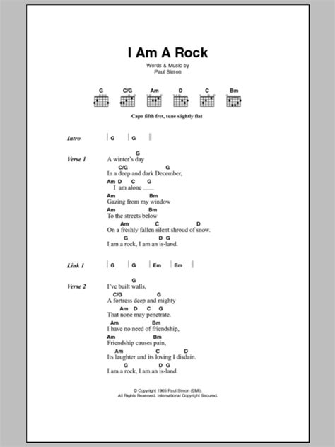 I Am A Rock by Simon & Garfunkel - Guitar Chords/Lyrics - Guitar Instructor