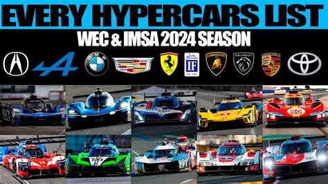 EVERY HYPERCARS LIST FOR THE 2024 SEASON IN WEC & IMSA - YouTube