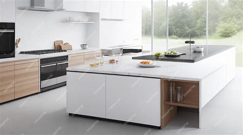 Premium AI Image | Minimalist Smart Kitchen Island