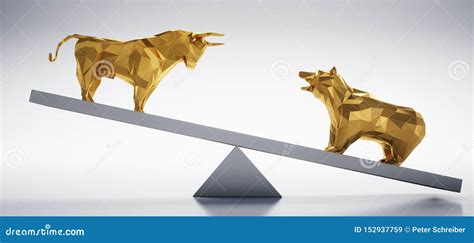 Golden Bull and Bear - Concept Stock Market Up and Downs Stock ...