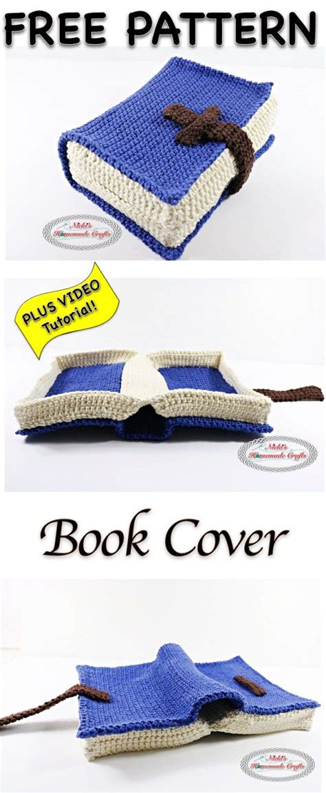 the book cover is made from crocheted yarn