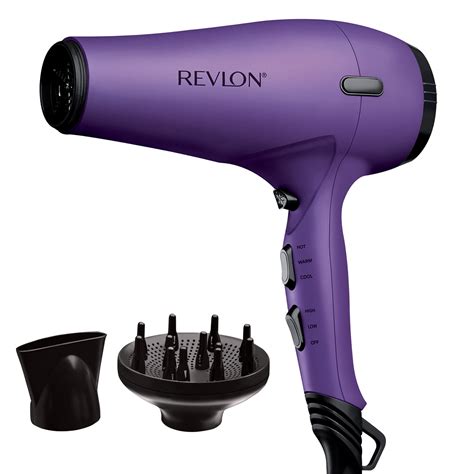 Revlon Pro Collection Tourmaline Ceramic AC Motor Hair Dryer, Purple with Concentrator and ...