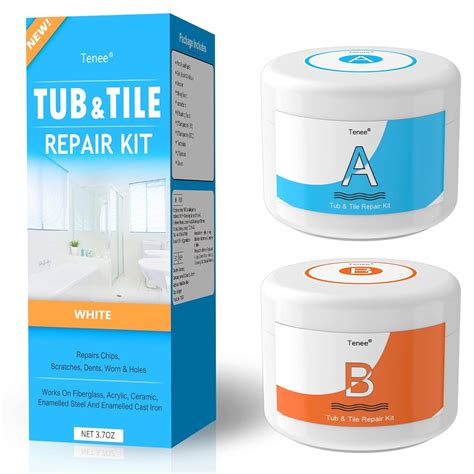 Bath Repair Kit & Bath Enamel Repair Kit White – 3.7 OZ Bath Enamel Repair Kit with Super ...