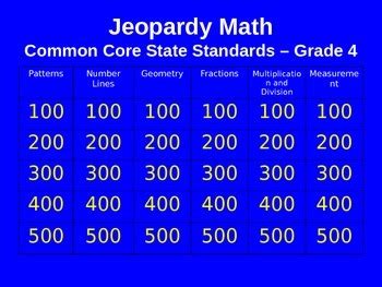 Jeopardy Math - 4th Grade by Underage Engineers | TpT