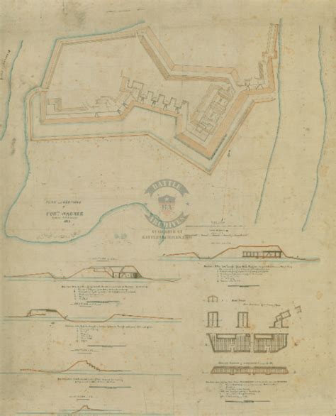 Fort Wagner, South Carolina 1863 Plan and Sections Map – Battle Archives