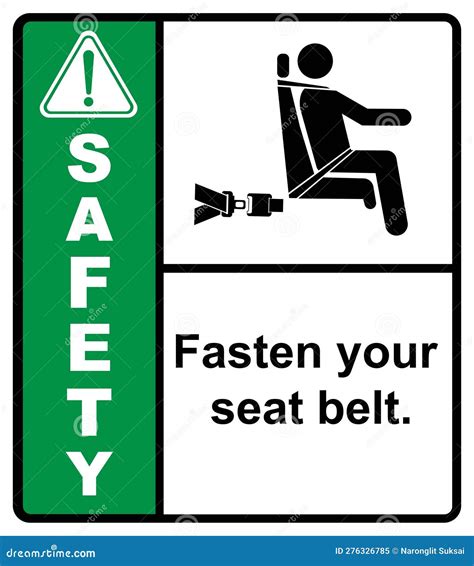 Please Fasten Your Seat Belt Before The Bus Departs.label Safety Cartoon Vector | CartoonDealer ...