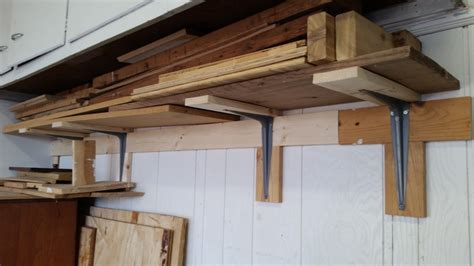 Wood Storage Shelf in Garage - HomeDIYGeek