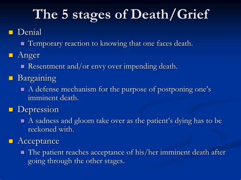 Stages Of Grief For Death