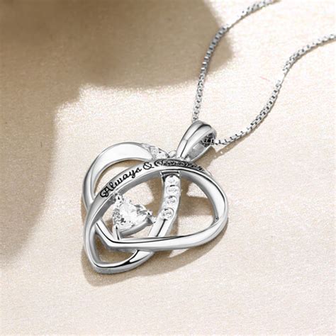 Personalized "Always & Forever" Heart Necklace