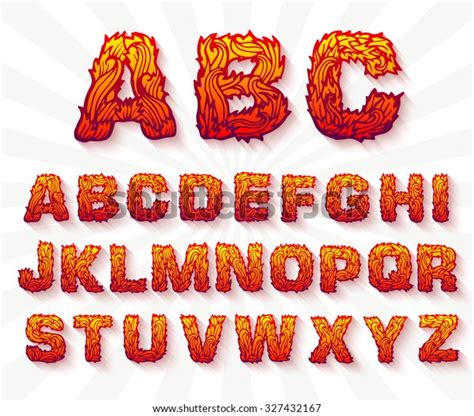 Fire Set Font Alphabet Text On Stock Vector (Royalty Free) 327432167 | Shutterstock