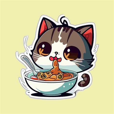 Premium Vector | Cartoon, Glutton cat, Cute cat