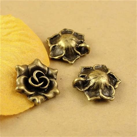 17MM Vintage Metal Zinc Alloy Flower Pendant Antique Bronze Plated Charm DIY Jewelry Accessories ...