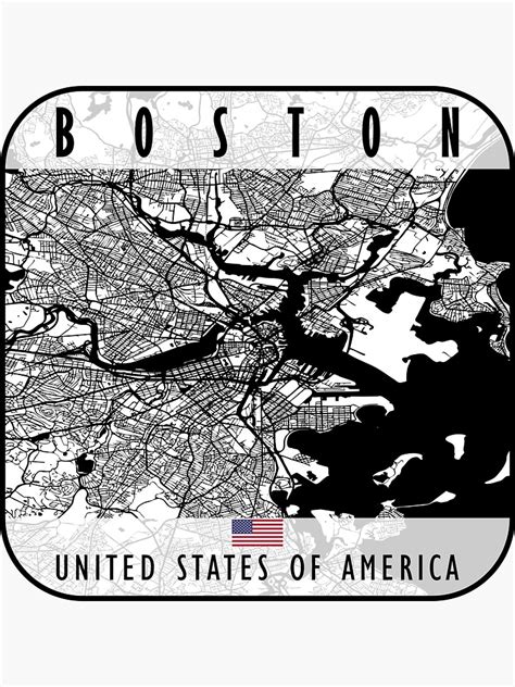 "Boston Map USA" Sticker by hatimelhag | Redbubble