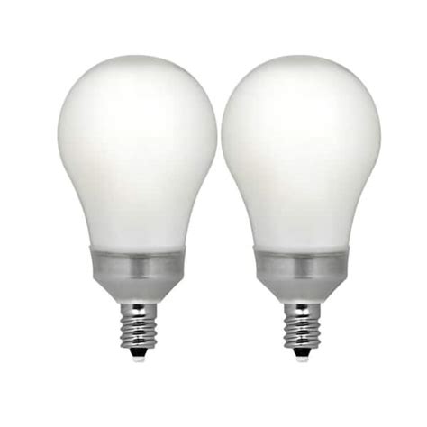 Feit Electric 60W Equivalent A15 Candelabra Dimmable CEC White Glass LED Ceiling Fan Light Bulb ...