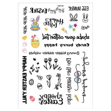JikoIiving Easter Candle Tattoos, Candles Tattoo Foil Decals with Easter Bunny for Easter ...