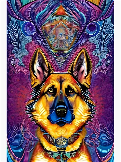 "German Shepherd Dog Fantasy Psychedelic Beautiful Portrait Digital Art ...