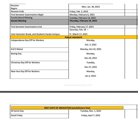 Veritas University Academic Calendar 2022/2023 • MySchoolGist