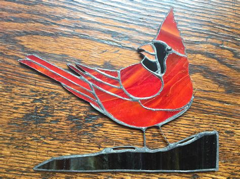 Stained Glass Cardinal Bird Suncatcher | Etsy