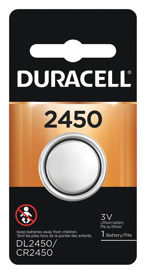 DURACELL, 2450 Battery Size, Lithium, Coin Cell Battery - 2HYK2 ...