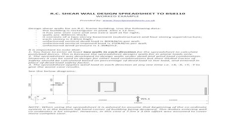 R.C. SHEAR WALL DESIGN SPREADSHEET TO · PDF fileDesign shear walls for ...