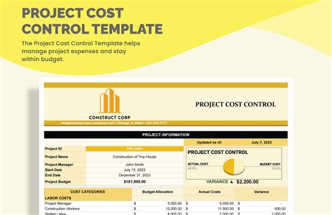 Project Cost Control Template in Excel, Google Sheets - Download | Template.net