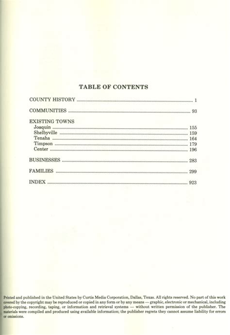 History of Shelby County, Texas (1988) | SFASU