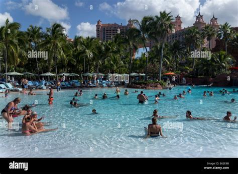 swimming pool, Atlantis Paradise Island resort, The Bahamas Stock Photo ...