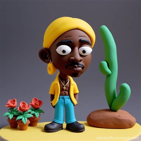 2Pac, Mintzberg & PO in Cali Love Cartoon with Dark Tones | Stable Diffusion Online
