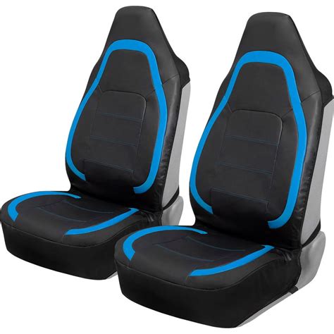 Motor Trend HighBack Faux Leather Car Seat Covers for Front Seats, Blue ...