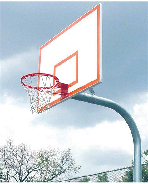 Heavy-Duty Outdoor Gooseneck Basketball System - 72" Steel Backboard ...