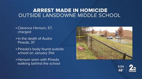 Man arrested after woman's body discovered behind Lansdowne Middle School