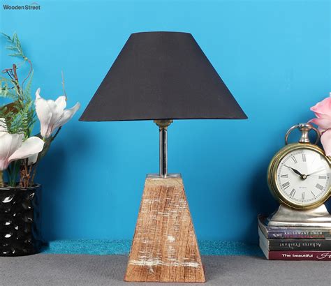 Buy Potenza Fabric And Wood Contemporary Table Lamp (Black) at 64% OFF Online | Wooden Street